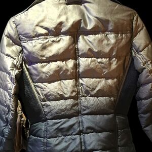 Burberry puffer coat ombré metallic and dark brown color